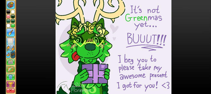 green wolf on AJ painting (2025)