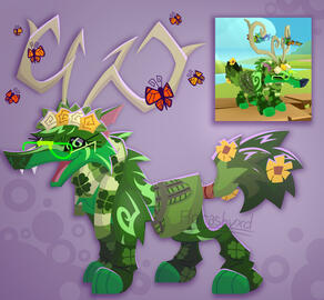 GREEN WOLF (Animal Jam avatar)
