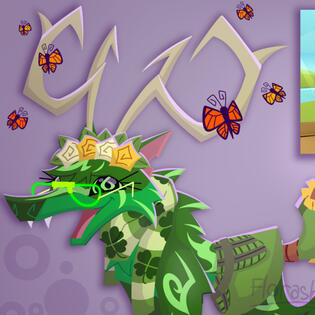 GREEN WOLF (Animal Jam avatar)